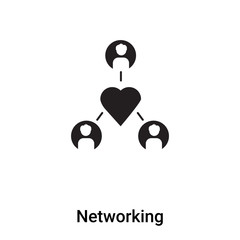 Poster - Networking icon vector isolated on white background, logo concept of Networking sign on transparent background, black filled symbol