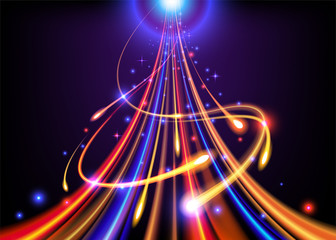 Poster - Fantasy Light Trails Going Up