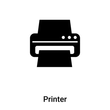 Printer icon vector isolated on white background, logo concept of Printer sign on transparent background, black filled symbol