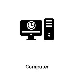 Poster - Computer icon vector isolated on white background, logo concept of Computer sign on transparent background, black filled symbol
