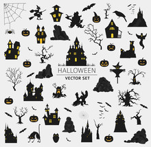 Halloween Holiday Info Graphic Elements. Flat Design