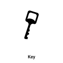 Key icon vector isolated on white background, logo concept of Key sign on transparent background, black filled symbol