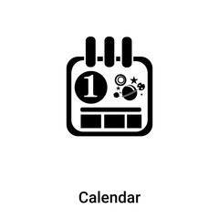 Calendar icon vector isolated on white background, logo concept of Calendar sign on transparent background, black filled symbol