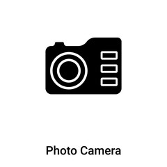 Poster - Photo Camera icon vector isolated on white background, logo concept of Photo Camera sign on transparent background, black filled symbol