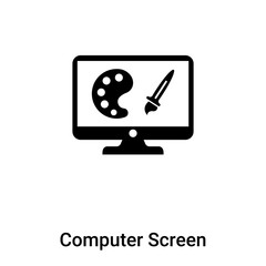 Poster - Computer Screen icon vector isolated on white background, logo concept of Computer Screen sign on transparent background, black filled symbol