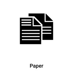 Poster - Paper icon vector isolated on white background, logo concept of Paper sign on transparent background, black filled symbol