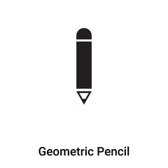 Poster - Geometric Pencil icon vector isolated on white background, logo concept of Geometric Pencil sign on transparent background, black filled symbol
