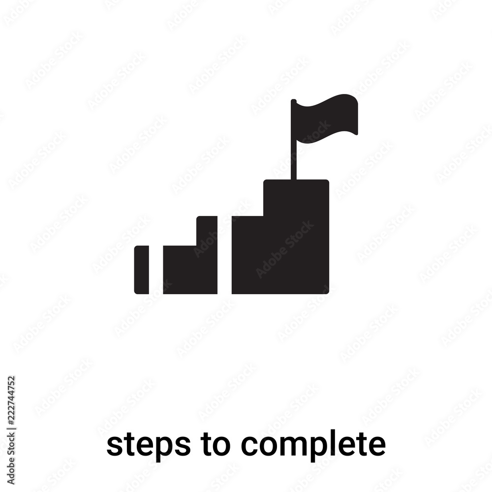 steps to complete icon vector isolated on white background, logo ...
