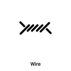 Poster - Wire icon vector isolated on white background, logo concept of Wire sign on transparent background, black filled symbol