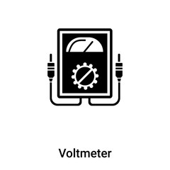 Poster - Voltmeter icon vector isolated on white background, logo concept of Voltmeter sign on transparent background, black filled symbol