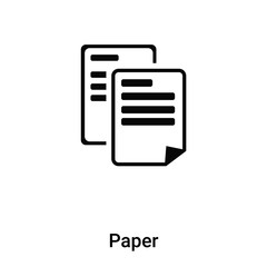 Poster - Paper icon vector isolated on white background, logo concept of Paper sign on transparent background, black filled symbol