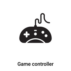 Poster - Game controller icon vector isolated on white background, logo concept of Game controller sign on transparent background, black filled symbol