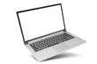 Leinwandbild Motiv 3D illustration Laptop isolated on white background. Laptop with empty space, screen laptop at an angle.