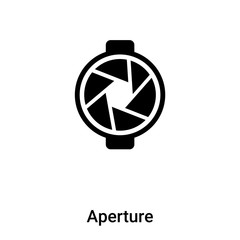 Poster - Aperture icon vector isolated on white background, logo concept of Aperture sign on transparent background, black filled symbol