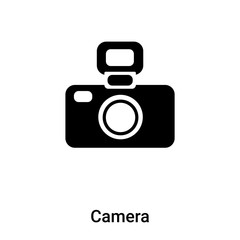 Poster - Camera icon vector isolated on white background, logo concept of Camera sign on transparent background, black filled symbol