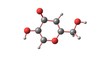 Kojic acid molecular structure isolated on white