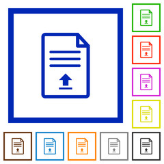 Sticker - Upload document flat framed icons