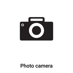 Poster - Photo camera icon vector isolated on white background, logo concept of Photo camera sign on transparent background, black filled symbol