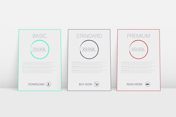 Poster - Hosting tariff. Hosting tariff or set. Banner background. Web element. 