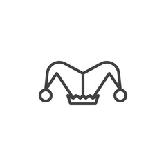 Clown hat outline icon. linear style sign for mobile concept and web design. Jester hat simple line vector icon. Symbol, logo illustration. Pixel perfect vector graphics