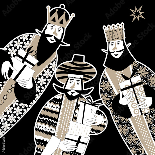 Fotomural Three biblical Kings: Caspar, Melchior and Balthazar
