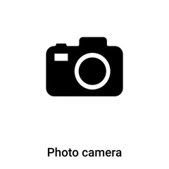 Poster - Photo camera icon vector isolated on white background, logo concept of Photo camera sign on transparent background, black filled symbol