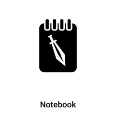 Poster - Notebook icon vector isolated on white background, logo concept of Notebook sign on transparent background, black filled symbol