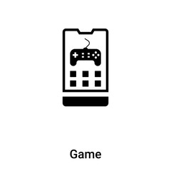 Poster - Game icon vector isolated on white background, logo concept of Game sign on transparent background, black filled symbol