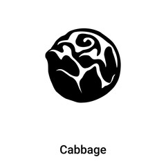 Sticker - Cabbage icon vector isolated on white background, logo concept of Cabbage sign on transparent background, black filled symbol