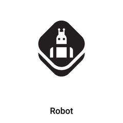 Poster - Robot icon vector isolated on white background, logo concept of Robot sign on transparent background, black filled symbol