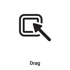 Poster - Drag icon vector isolated on white background, logo concept of Drag sign on transparent background, black filled symbol