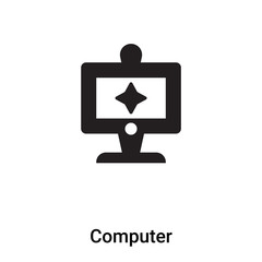 Poster - Computer icon vector isolated on white background, logo concept of Computer sign on transparent background, black filled symbol