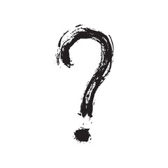 Wall Mural - question mark grunge textured hand drawn, vector illustration