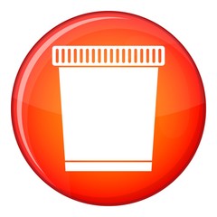 Poster - Trash can icon in red circle isolated on white background vector illustration