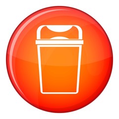 Poster - Trash can icon in red circle isolated on white background vector illustration