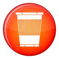 Poster - Trash can icon in red circle isolated on white background vector illustration