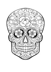 sugar skull, coloring page