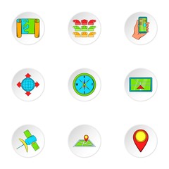 Sticker - Search way icons set. Cartoon illustration of 9 search way vector icons for web