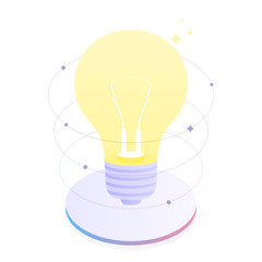 Poster - Creative thinking and brainstorming, tell about your idea. Business innovations. Modern flat vector illustration