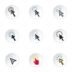Poster - Pointer icons set. Flat illustration of 9 pointer vector icons for web