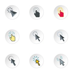 Poster - Cursor icons set. Flat illustration of 9 cursor vector icons for web