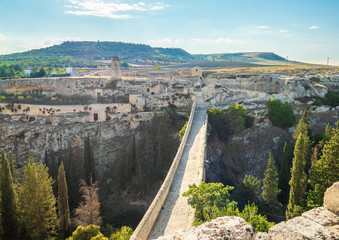 Wall Mural - Gravina in Puglia (Italy) - The suggestive old city in stone like Matera, in province of Bari, Apulia region. Here a view of the historic center.