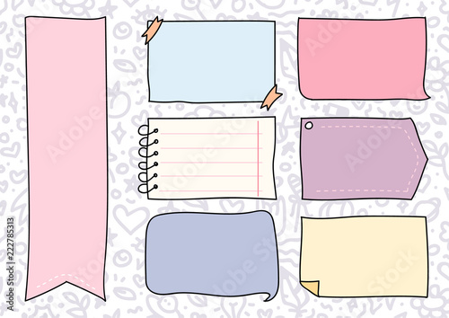 Set Of Cute Hand Drawn Doodle Banners And Ribbons Isolated On