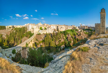 Wall Mural - Gravina in Puglia (Italy) - The suggestive old city in stone like Matera, in province of Bari, Apulia region. Here a view of the historic center.