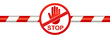 Warning line with stop sign - stock vector