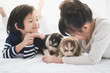 © lalalululala - Asian children playing with puppies