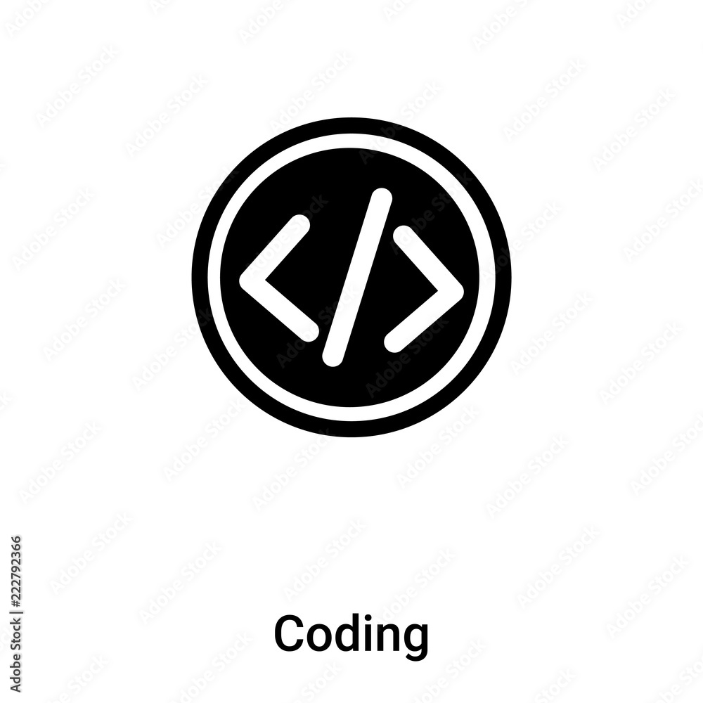 Coding icon vector isolated on white background, logo concept of Coding ...