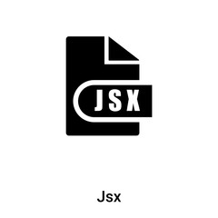 Jsx icon vector isolated on white background, logo concept of Jsx sign on transparent background, black filled symbol