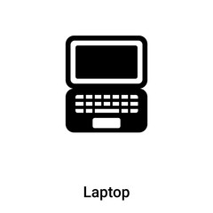 Poster - Laptop icon vector isolated on white background, logo concept of Laptop sign on transparent background, black filled symbol