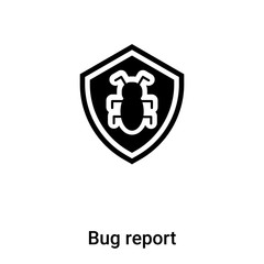 Poster - Bug report icon vector isolated on white background, logo concept of Bug report sign on transparent background, black filled symbol